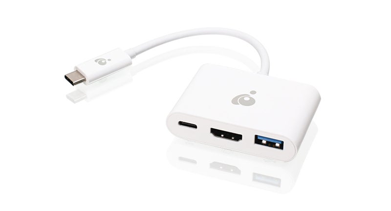 IOGEAR USB-C to 1 to 3 Adapter - 1 HDMI Out - 1 USB A Out - 1 USB-C - 100W Power - 4K@30Hz - MacBook Pro - iMac - Chromebook - More Type-C - GUC3C3H - Image 1